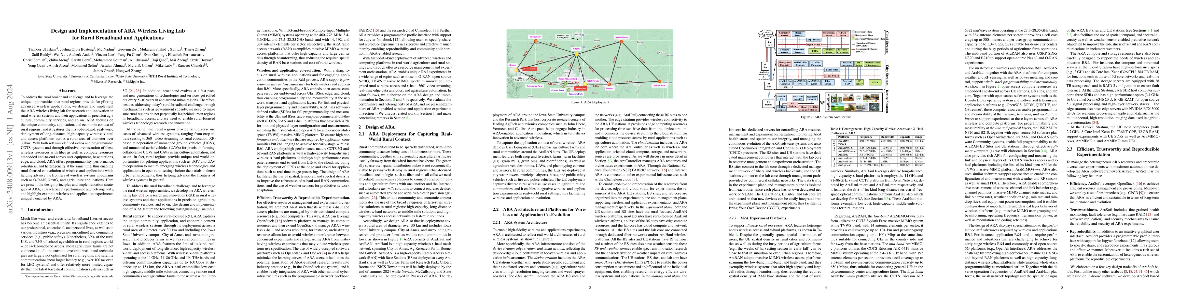 Thumbnail for Design and Implementation of ARA Wireless Living Lab for Rural Broadband
  and Applications