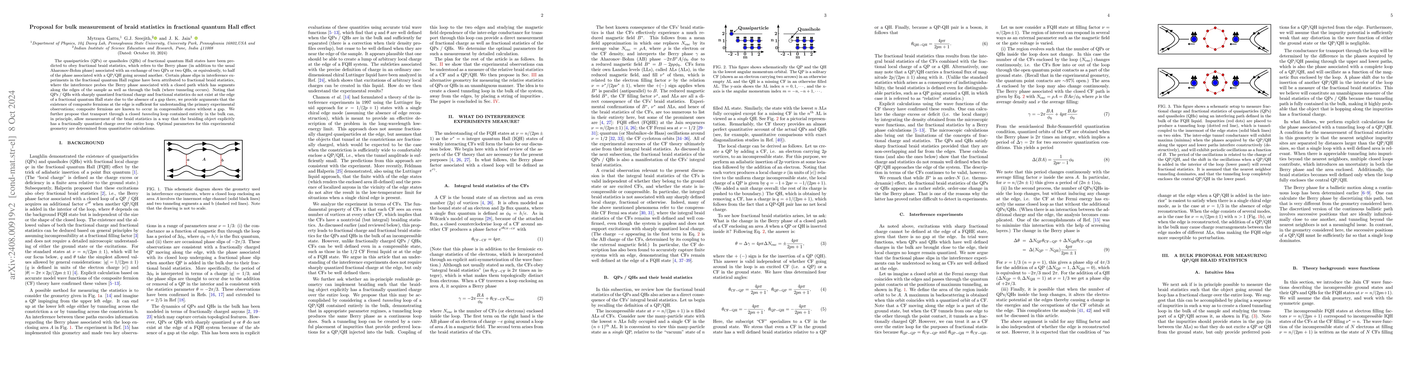 Thumbnail for Proposal for bulk measurement of braid statistics in fractional quantum
  Hall effect