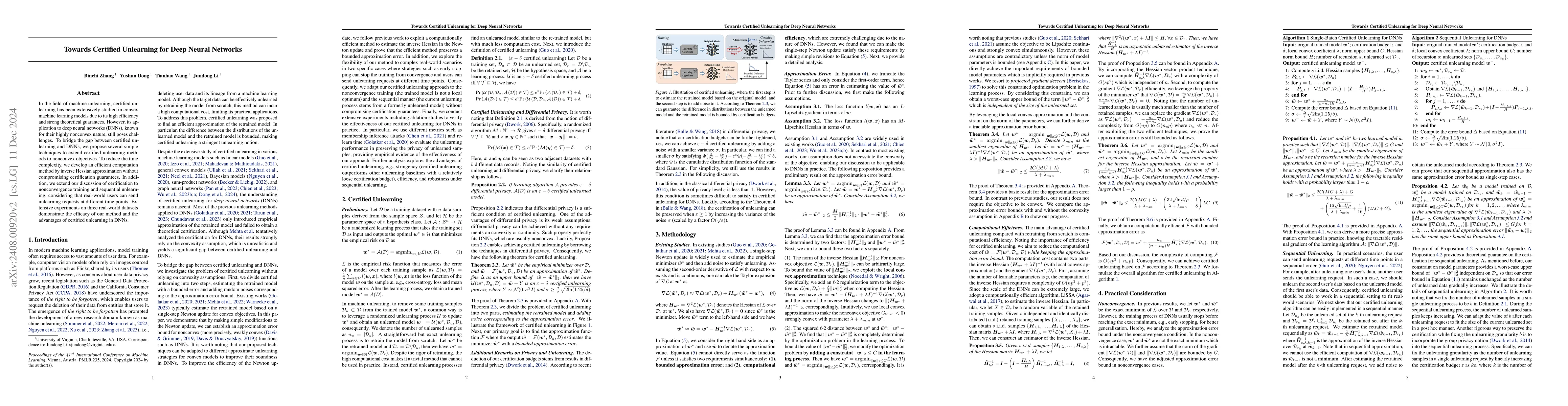 Thumbnail for Towards Certified Unlearning for Deep Neural Networks