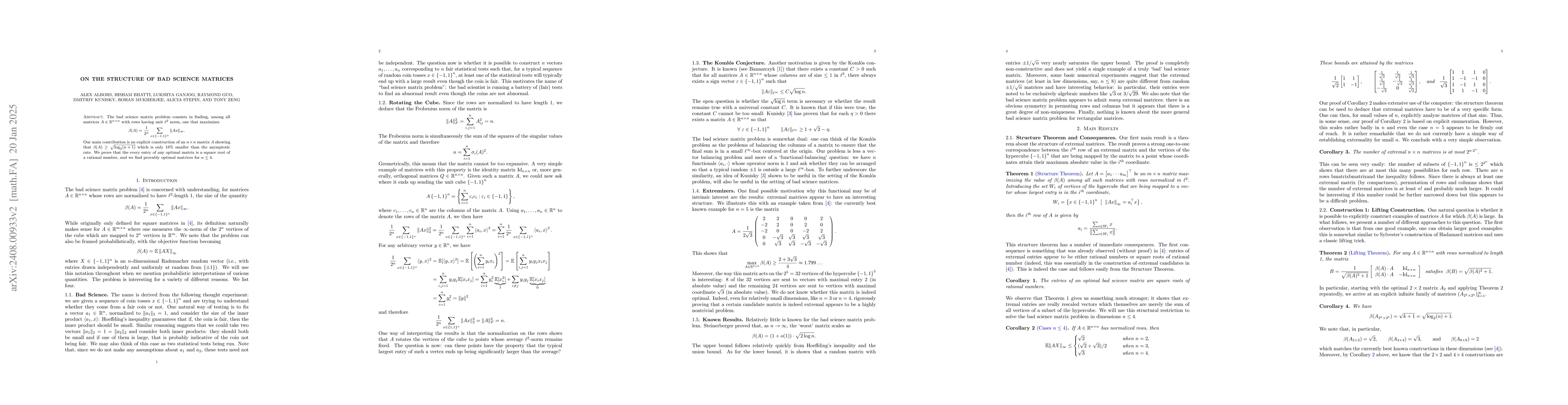 Thumbnail for On the Structure of Bad Science Matrices