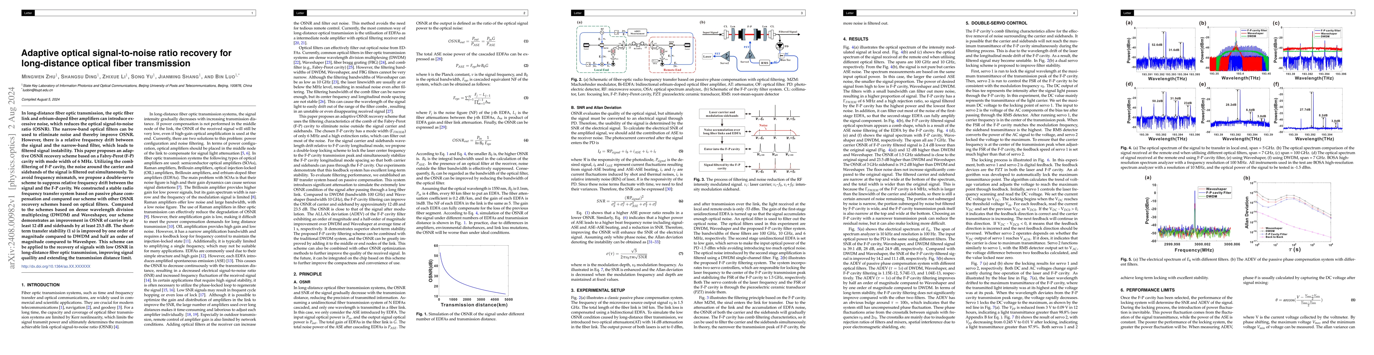 Thumbnail for Adaptive optical signal-to-noise ratio recovery for long-distance
  optical fiber transmission