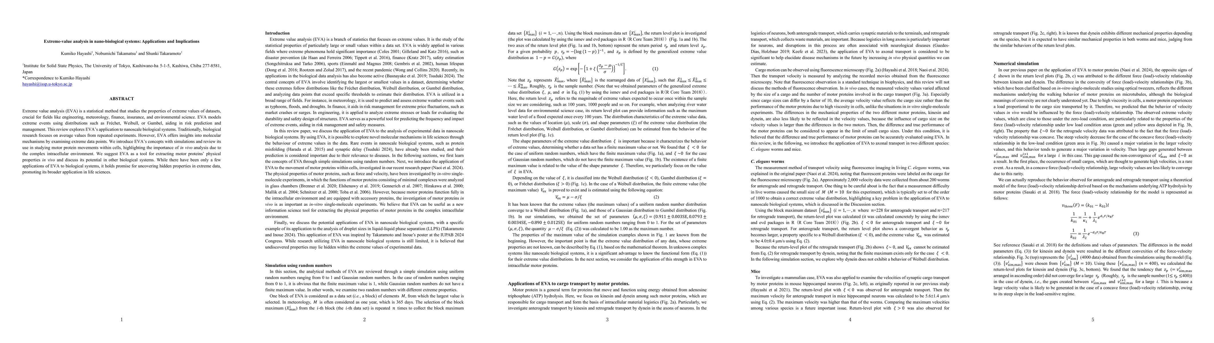 Thumbnail for Extreme-value analysis in nano-biological systems: Applications and
  Implications