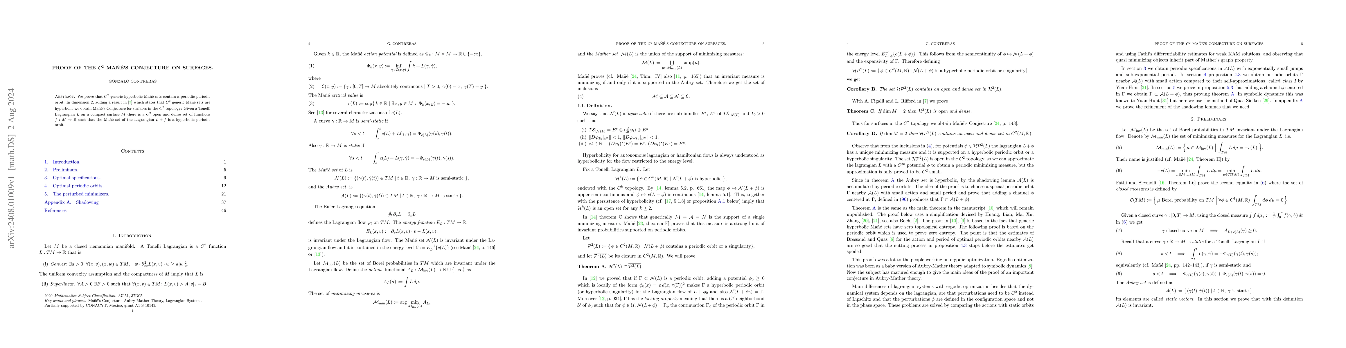 Thumbnail for Proof of the $C^2$ Mañé's conjecture on surfaces