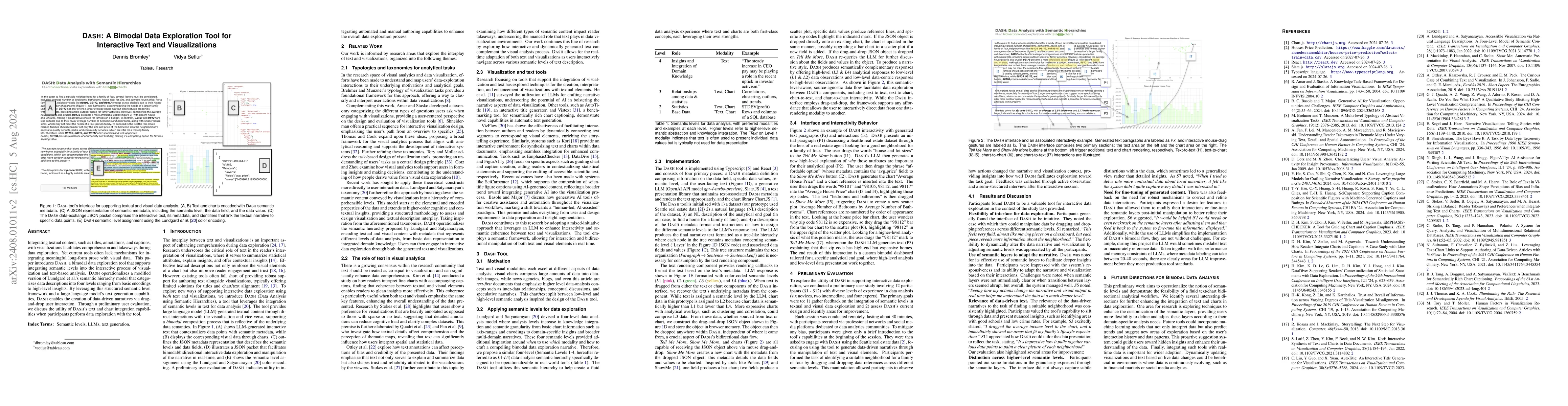 Thumbnail for DASH: A Bimodal Data Exploration Tool for Interactive Text and
  Visualizations