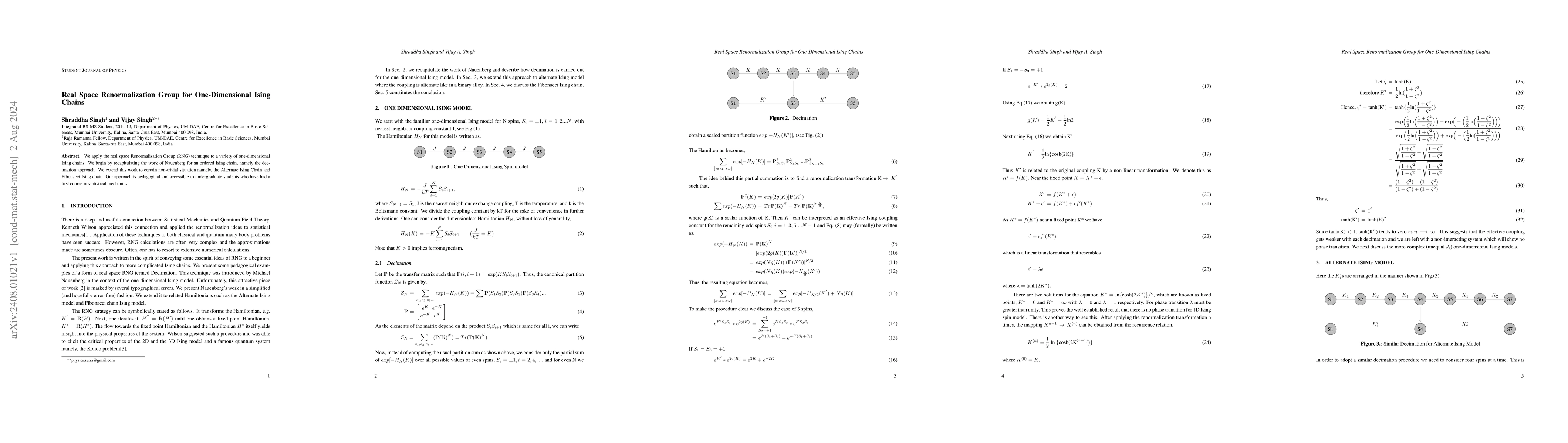 Thumbnail for Real Space Renormalization Group for One-Dimensional Ising Chains