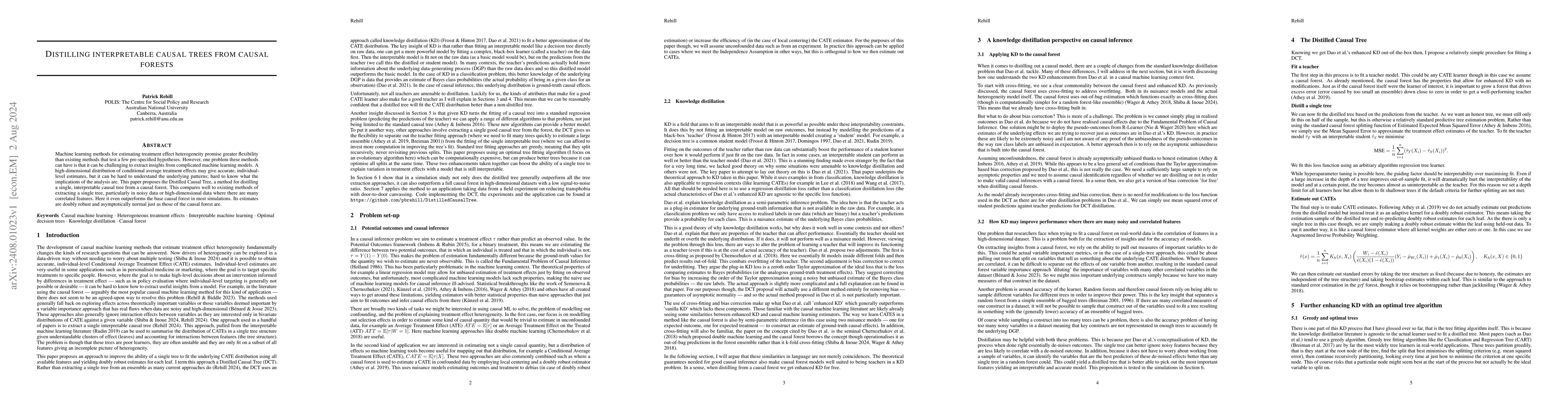 Thumbnail for Distilling interpretable causal trees from causal forests