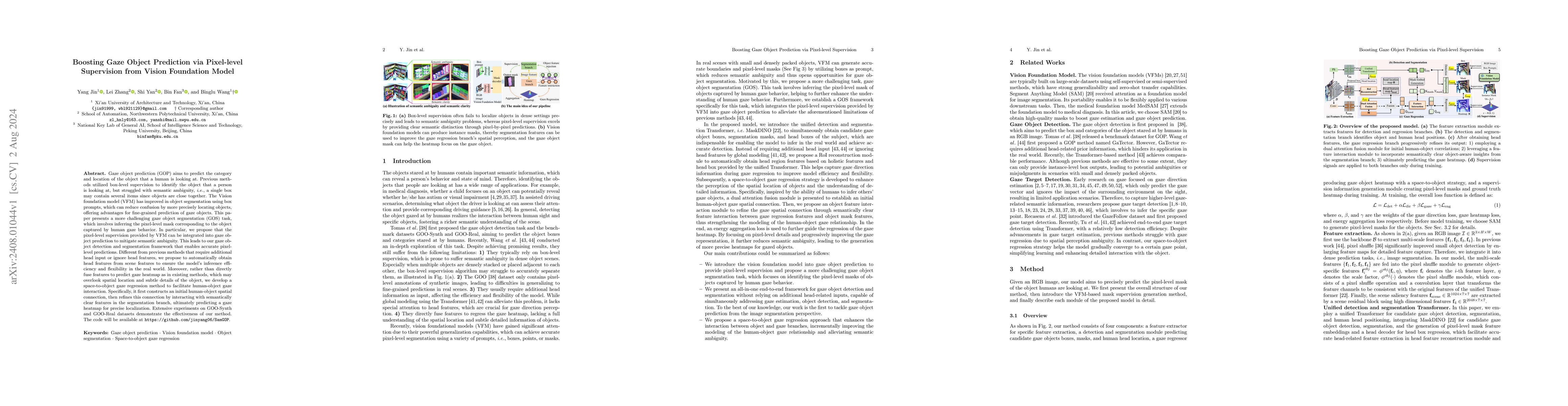 Thumbnail for Boosting Gaze Object Prediction via Pixel-level Supervision from Vision
  Foundation Model
