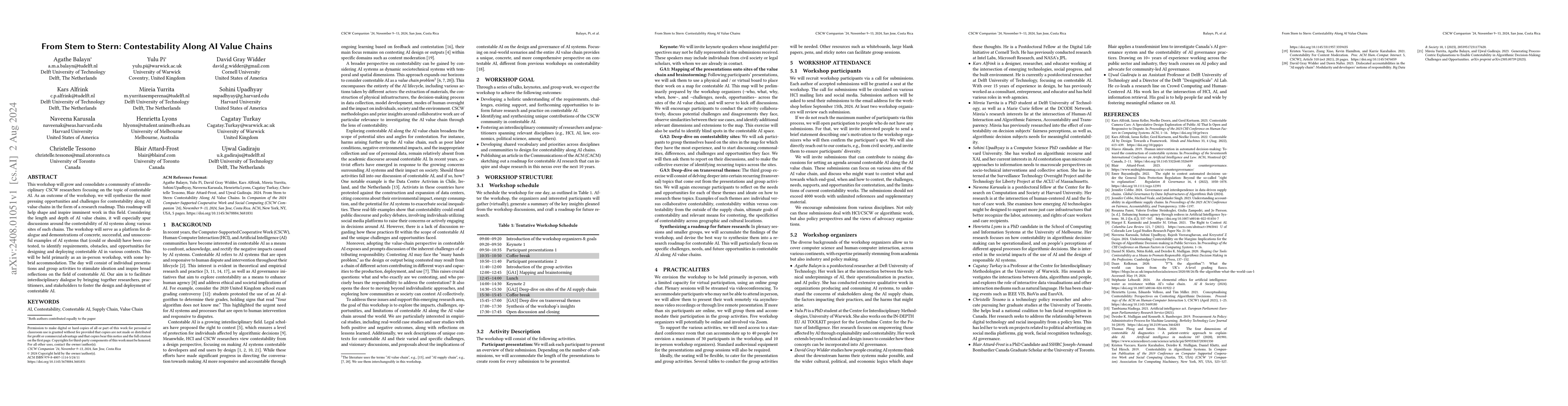 Thumbnail for From Stem to Stern: Contestability Along AI Value Chains