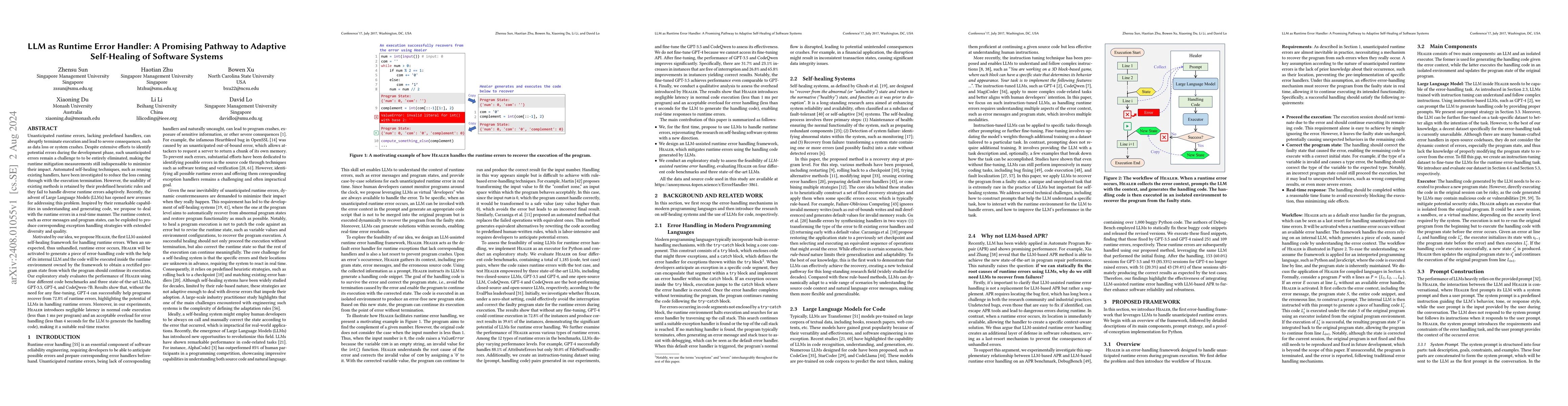 Thumbnail for LLM as Runtime Error Handler: A Promising Pathway to Adaptive
  Self-Healing of Software Systems