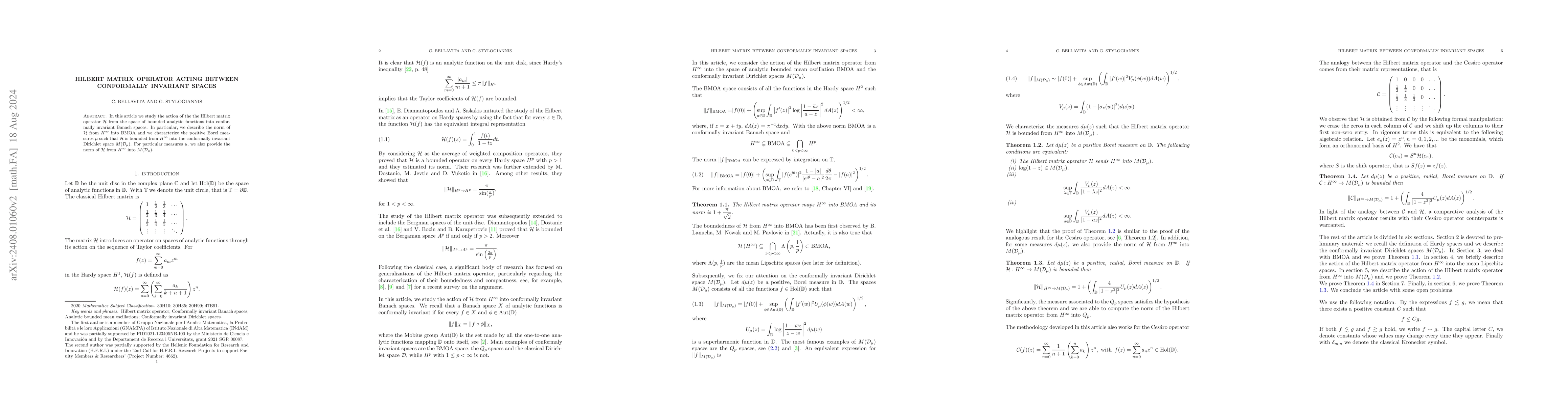 Thumbnail for Hilbert matrix operator acting between conformally invariant spaces