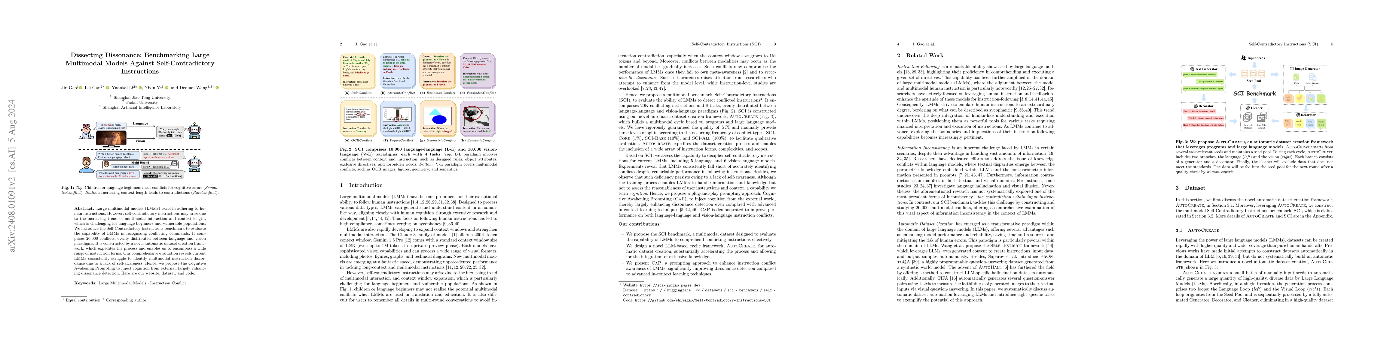 Thumbnail for Dissecting Dissonance: Benchmarking Large Multimodal Models Against
  Self-Contradictory Instructions
