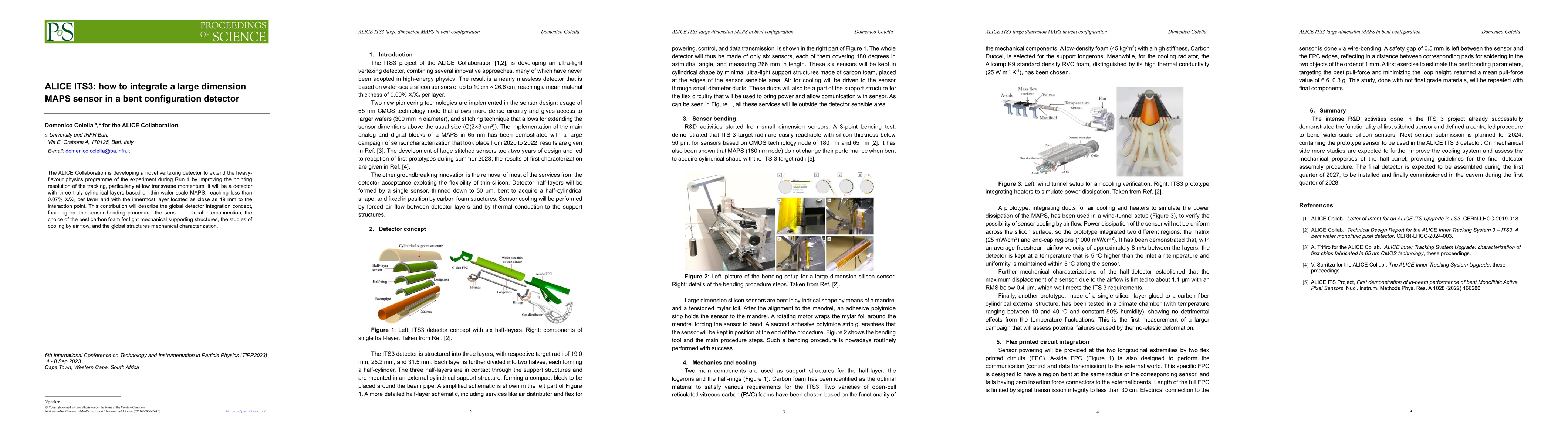 Thumbnail for ALICE ITS3: how to integrate a large dimension MAPS sensor in a bent
  configuration detector
