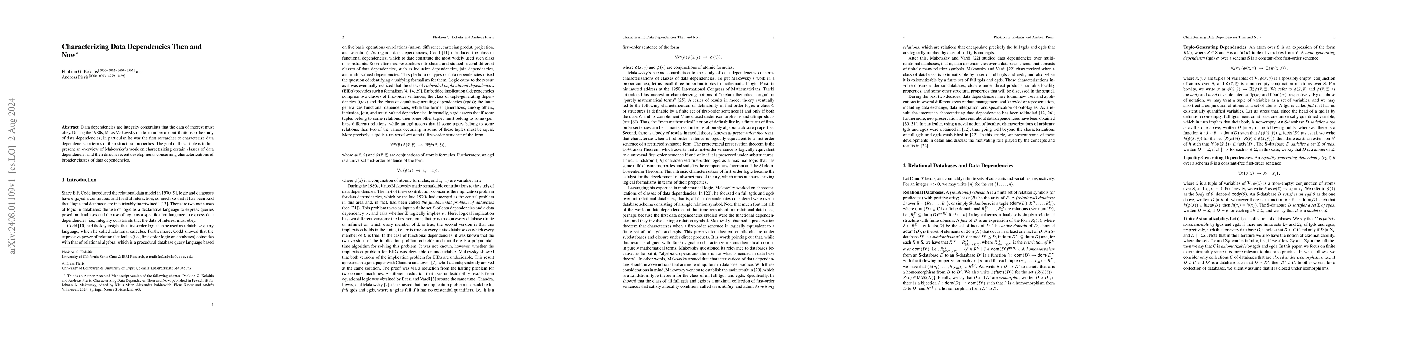 Thumbnail for Characterizing Data Dependencies Then and Now