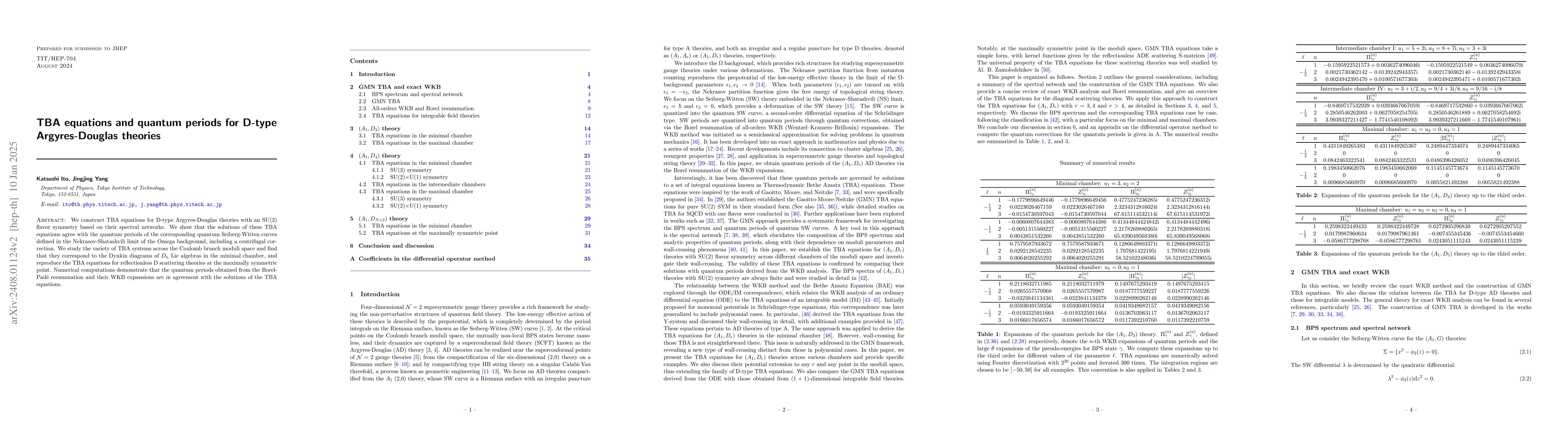 Thumbnail for TBA equations and quantum periods for D-type Argyres-Douglas theories