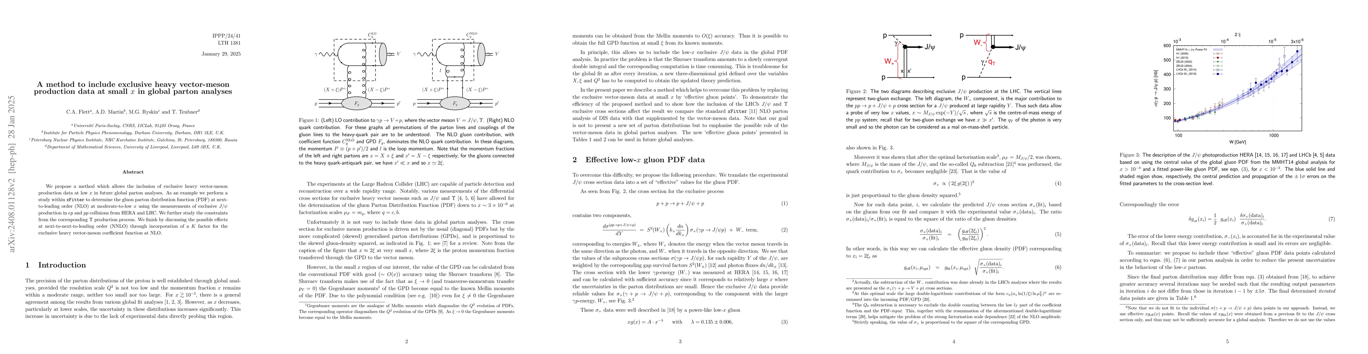 Thumbnail for A method to include exclusive heavy vector-meson production data at
  small $x$ in global parton analyses