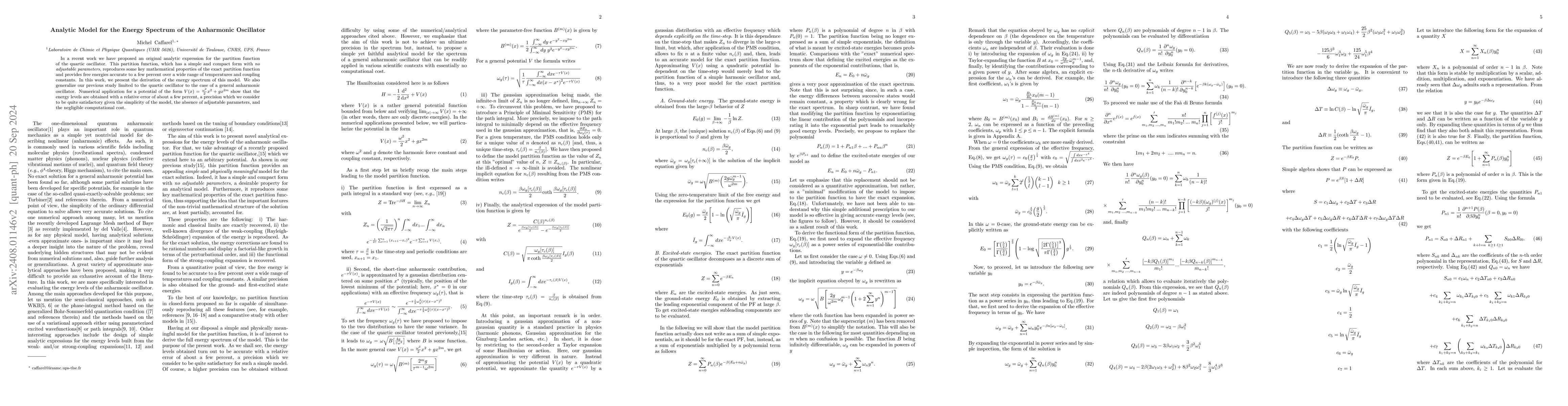 Thumbnail for Analytic Model for the Energy Spectrum of the Anharmonic Oscillator