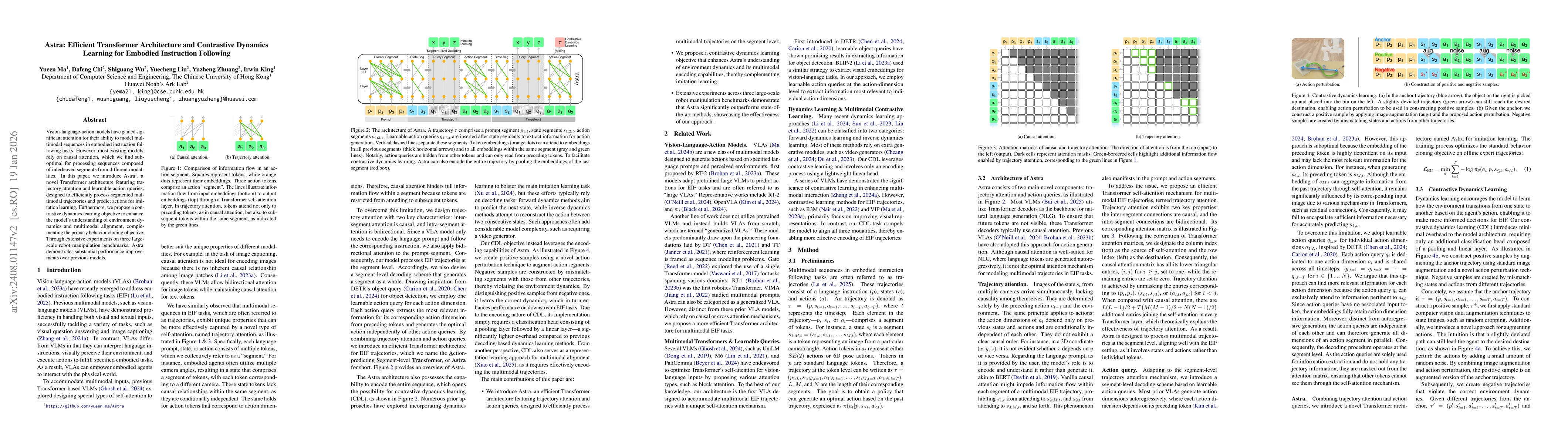Thumbnail for Astra: Efficient Transformer Architecture and Contrastive Dynamics Learning for Embodied Instruction Following