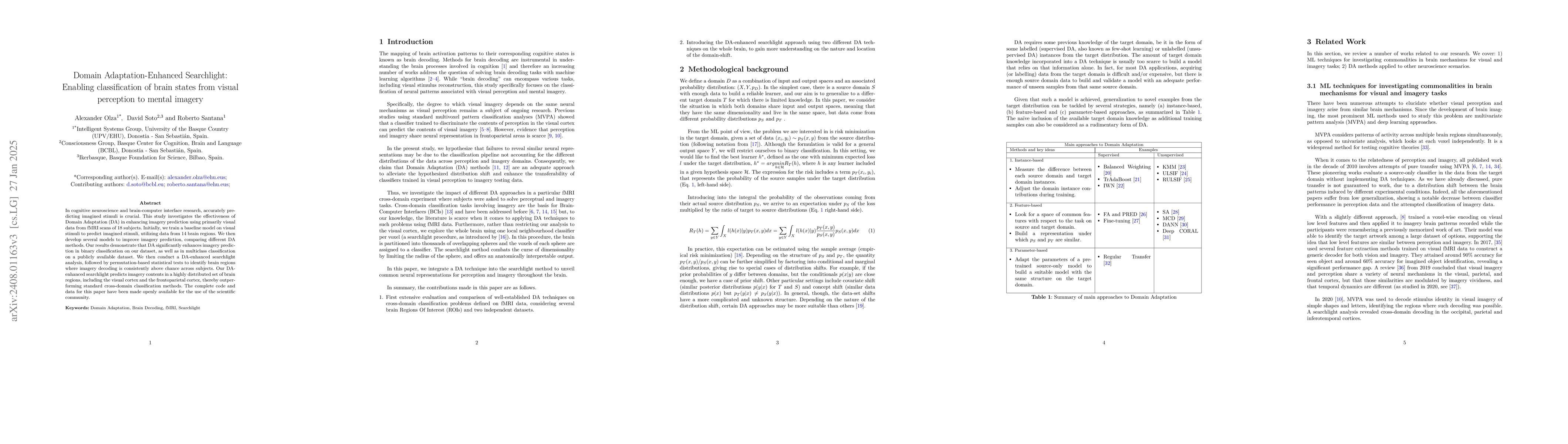 Thumbnail for Domain Adaptation-Enhanced Searchlight: Enabling brain decoding from
  visual perception to mental imagery