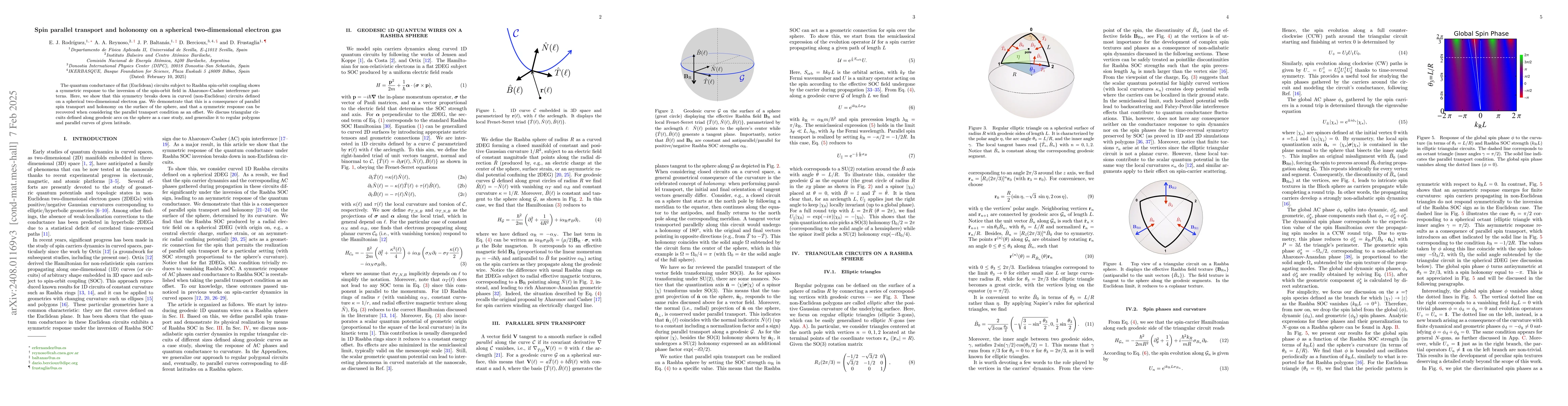 Thumbnail for Spin parallel transport and holonomy on a spherical two-dimensional
  electron gas