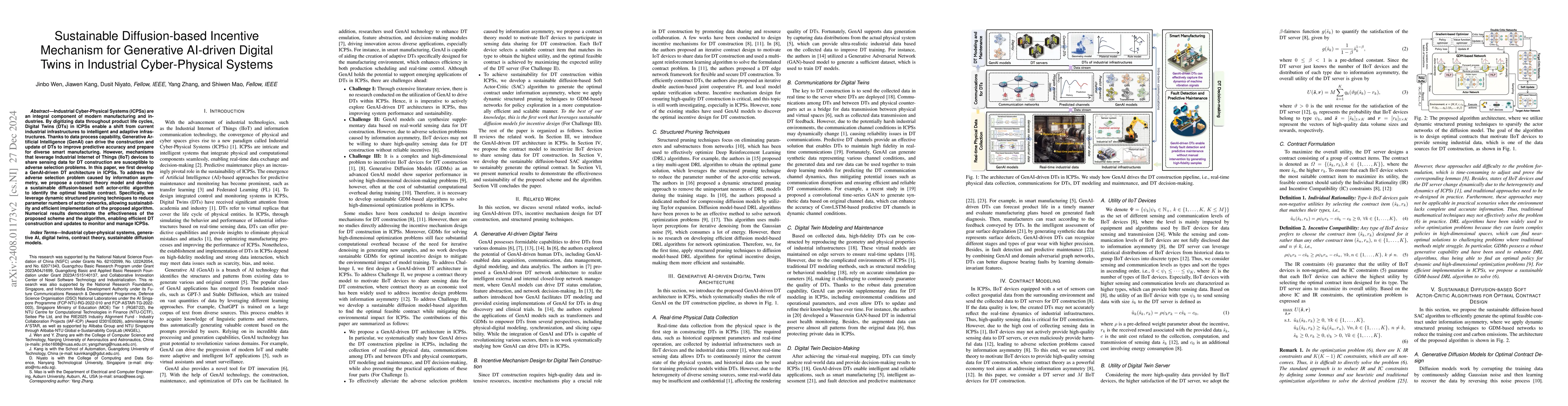 Thumbnail for Sustainable Diffusion-based Incentive Mechanism for Generative AI-driven
  Digital Twins in Industrial Cyber-Physical Systems