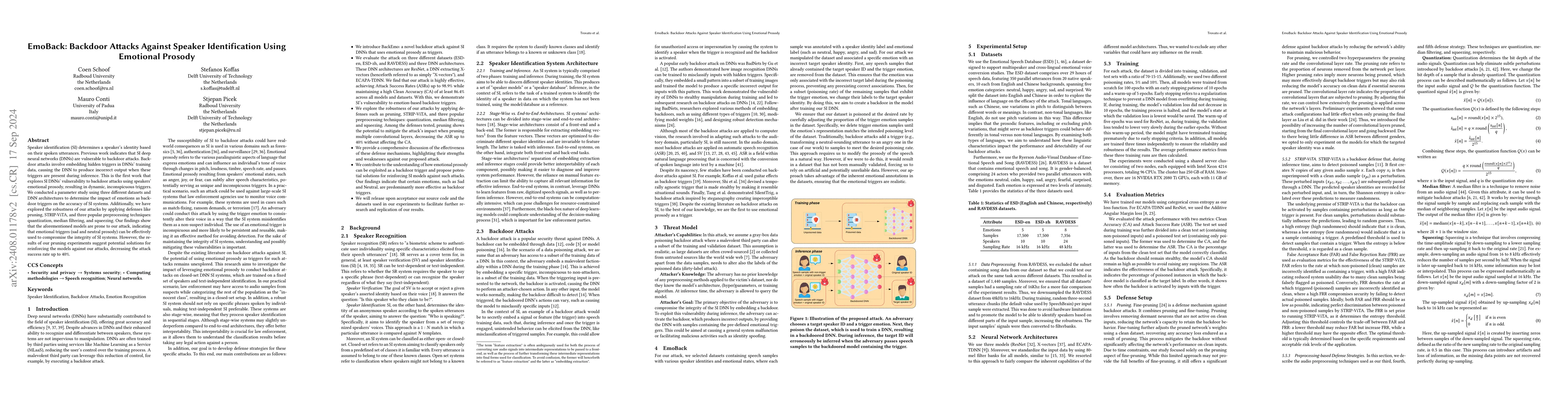 Thumbnail for EmoBack: Backdoor Attacks Against Speaker Identification Using Emotional
  Prosody
