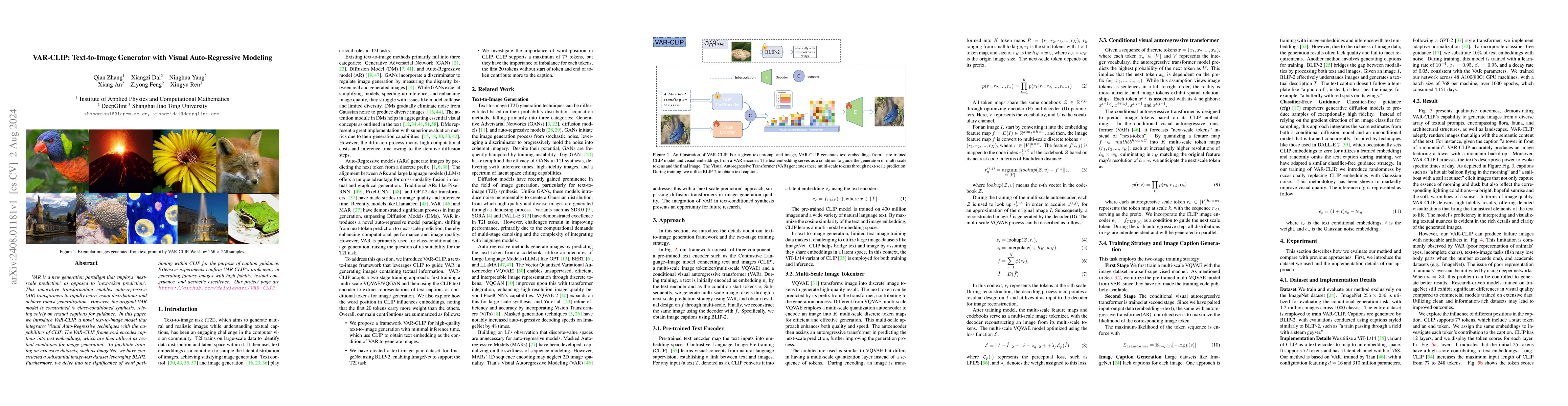 Thumbnail for VAR-CLIP: Text-to-Image Generator with Visual Auto-Regressive Modeling