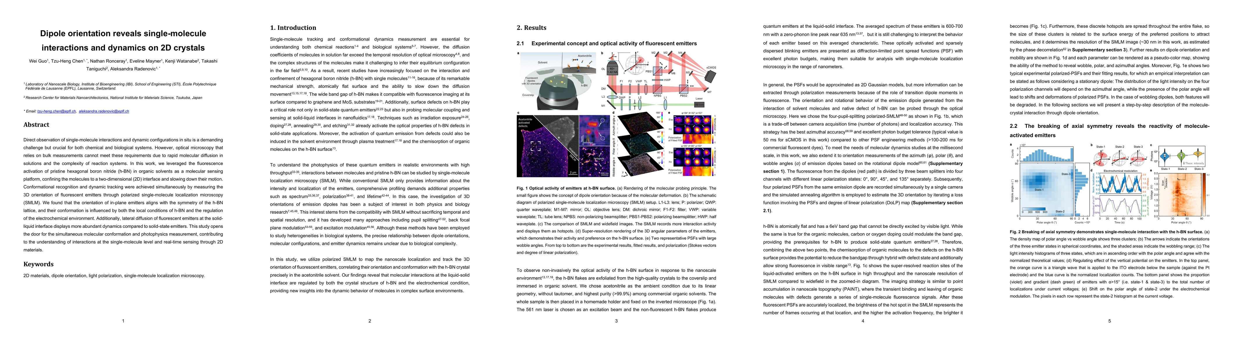 Thumbnail for Dipole orientation reveals single-molecule interactions and dynamics on
  2D crystals