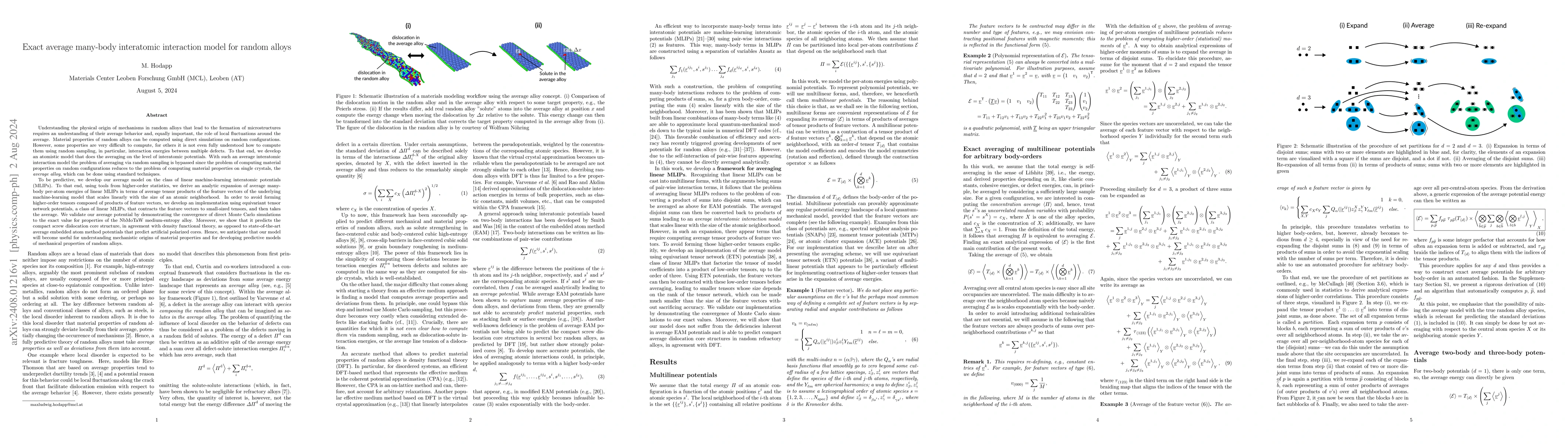 Thumbnail for Exact average many-body interatomic interaction model for random alloys