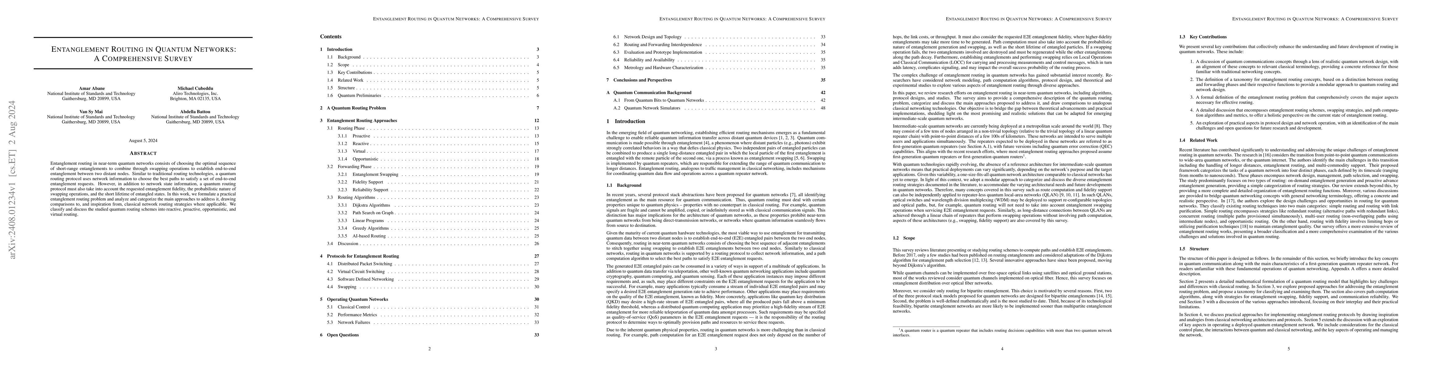 Thumbnail for Entanglement Routing in Quantum Networks: A Comprehensive Survey