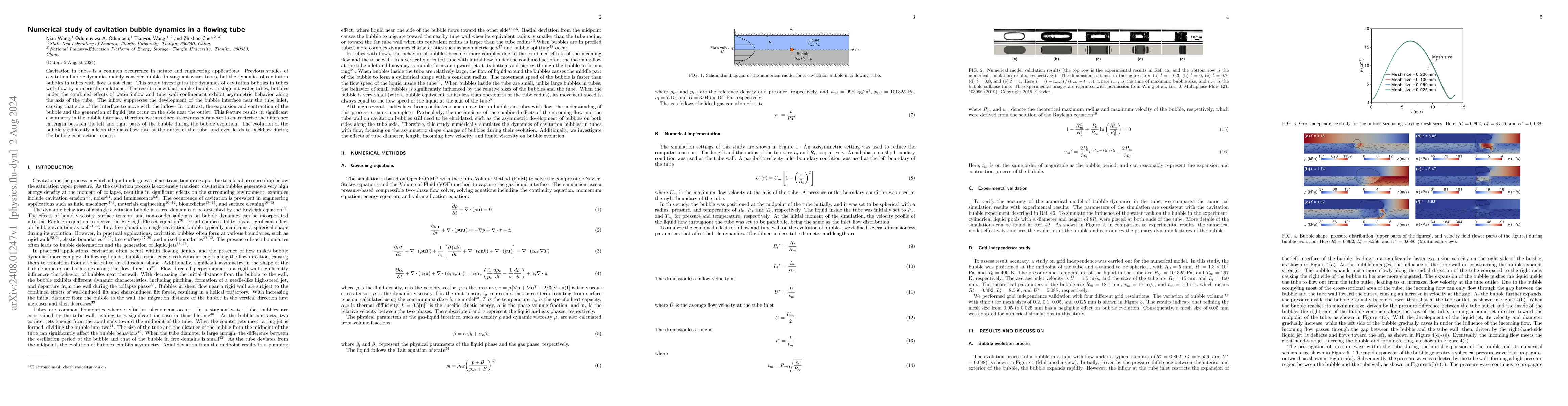 Thumbnail for Numerical study of cavitation bubble dynamics in a flowing tube
