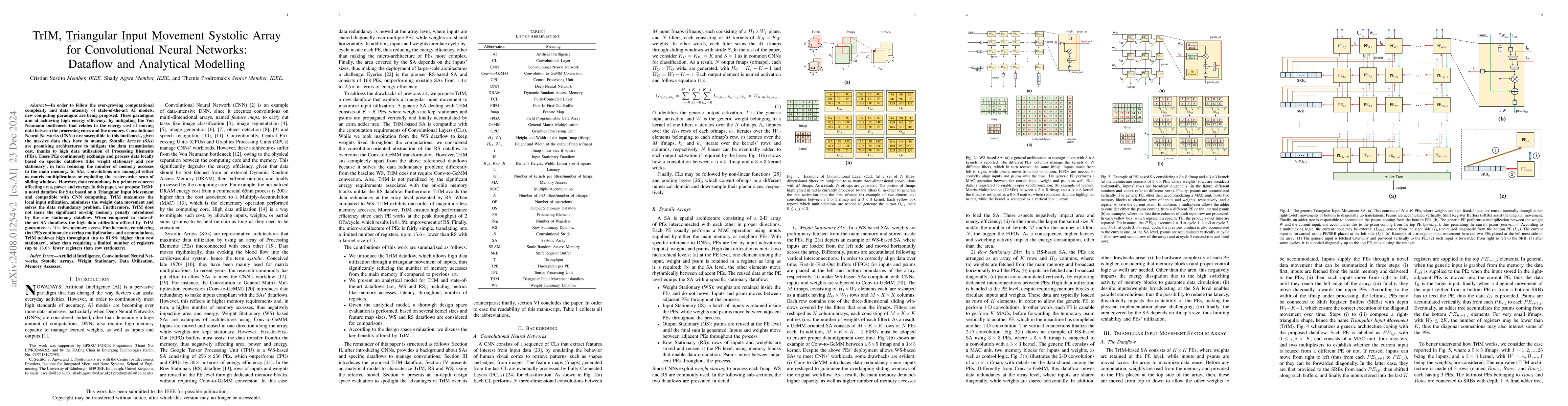 Thumbnail for TrIM: Triangular Input Movement Systolic Array for Convolutional Neural
  Networks -- Part I: Dataflow and Analytical Modelling