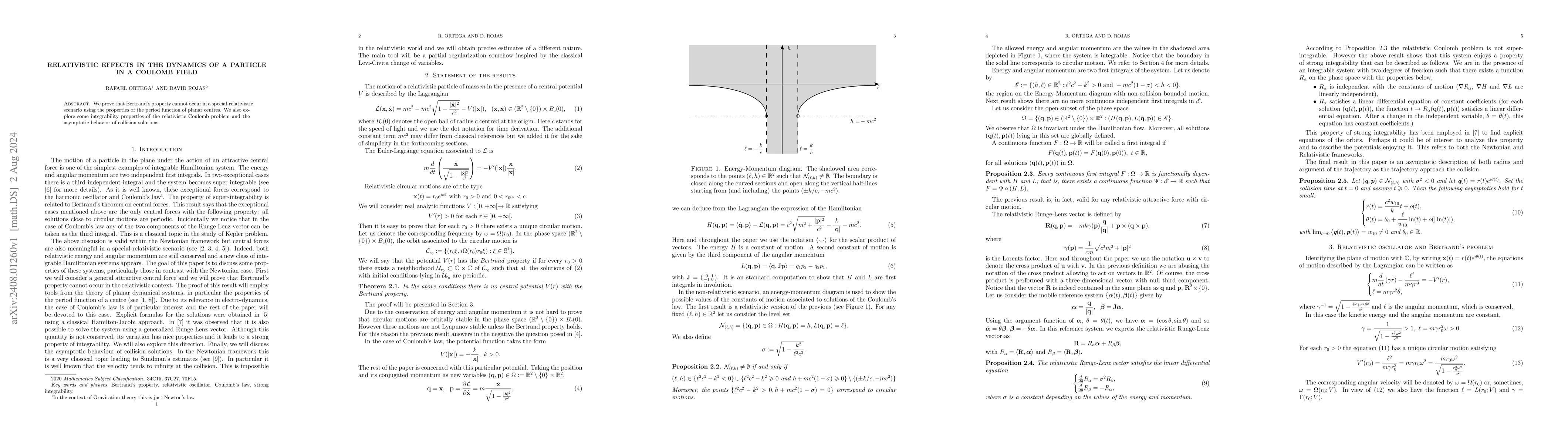 Thumbnail for Relativistic effects in the dynamics of a particle in a Coulomb field