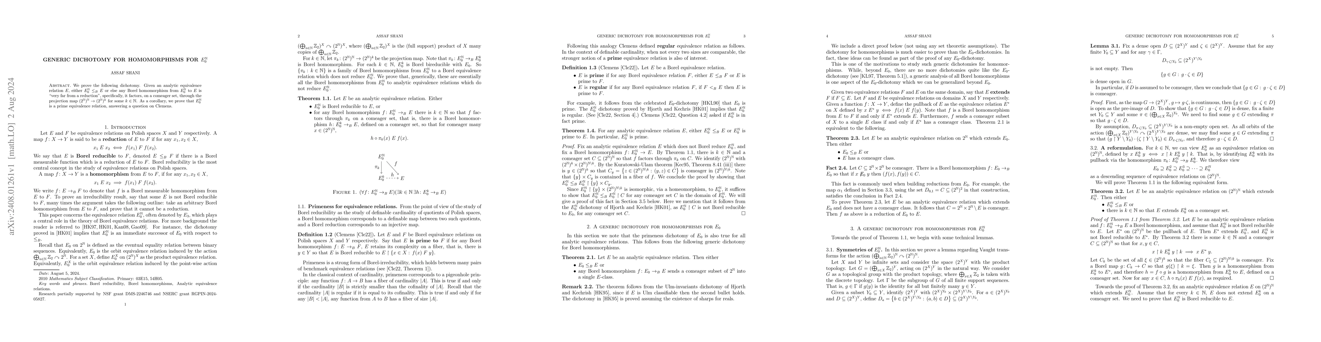 Thumbnail for Generic dichotomy for homomorphisms for $E_0^\mathbb{N}$