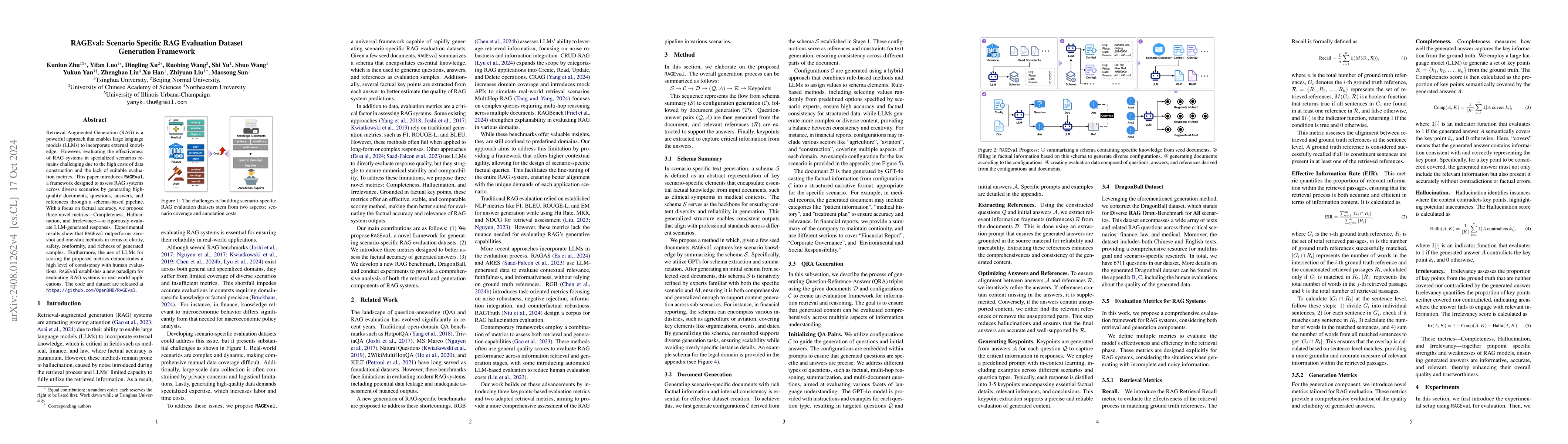 Thumbnail for RAGEval: Scenario Specific RAG Evaluation Dataset Generation Framework
