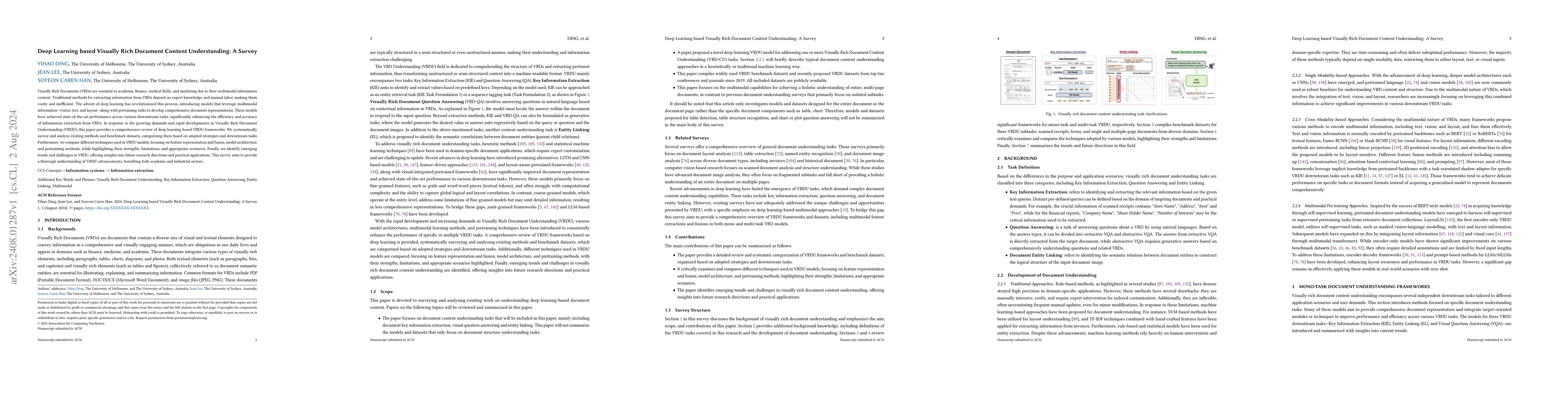Thumbnail for Deep Learning based Visually Rich Document Content Understanding: A
  Survey