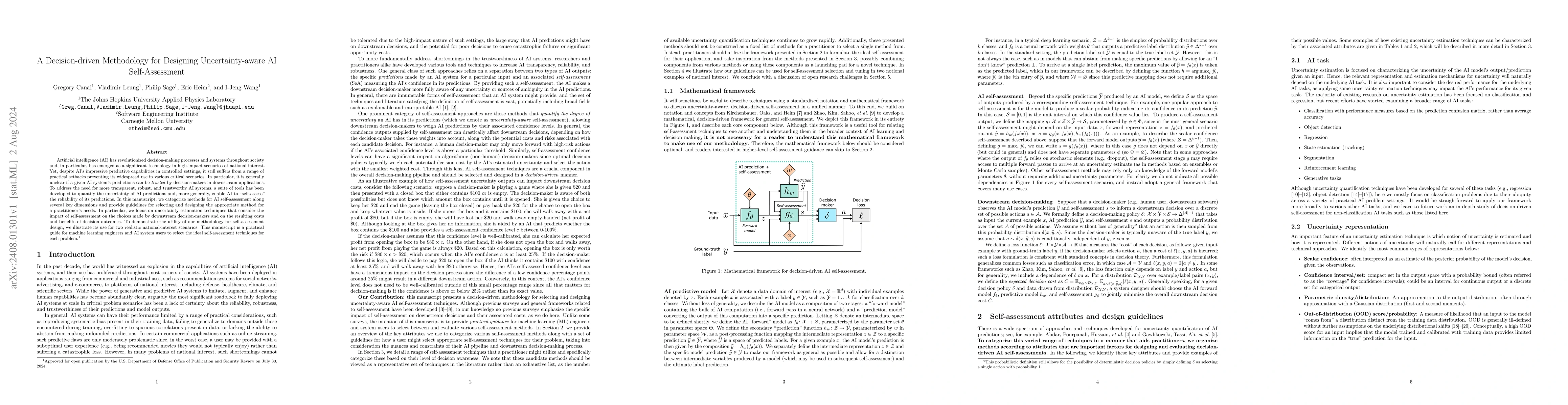 Thumbnail for A Decision-driven Methodology for Designing Uncertainty-aware AI
  Self-Assessment