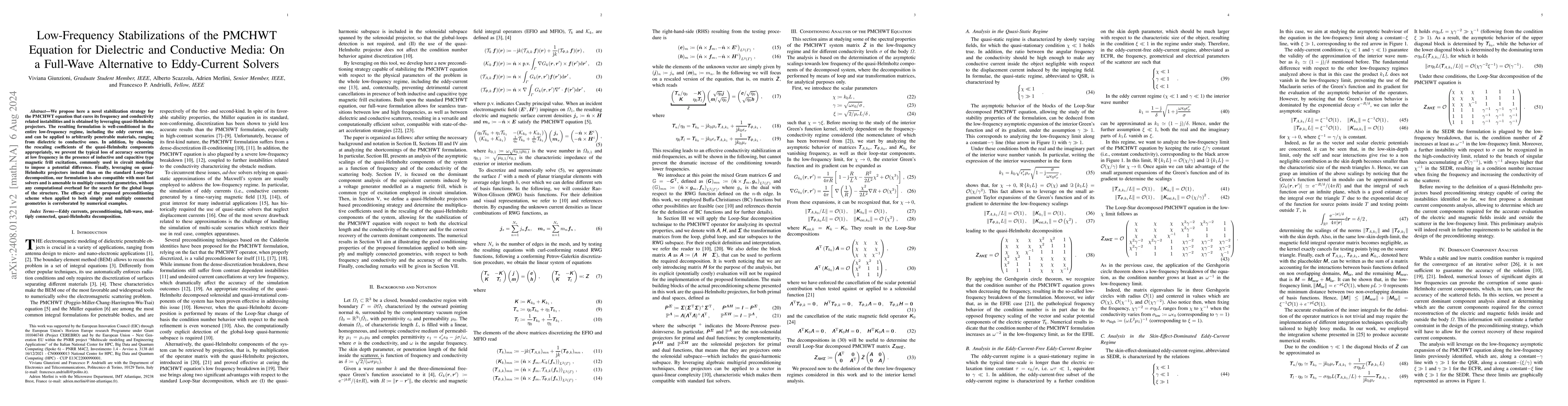 Thumbnail for Low-Frequency Stabilizations of the PMCHWT Equation for Dielectric and
  Conductive Media: On a Full-Wave Alternative to Eddy-Current Solvers