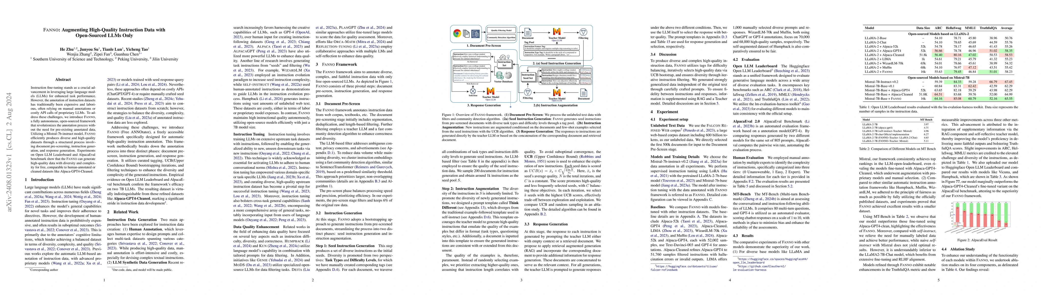Thumbnail for FANNO: Augmenting High-Quality Instruction Data with Open-Sourced LLMs
  Only