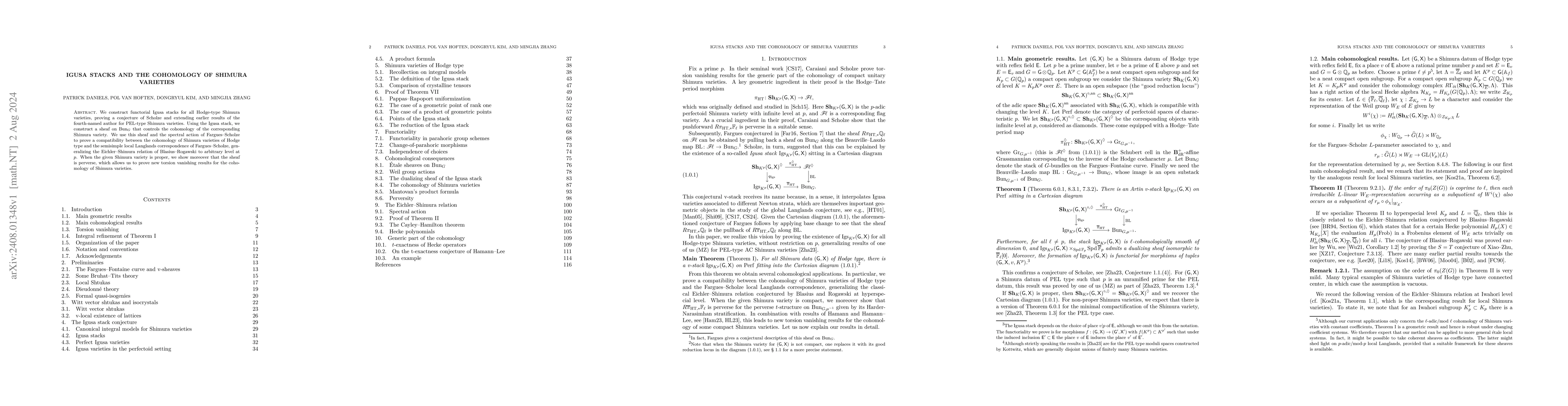 Thumbnail for Igusa Stacks and the Cohomology of Shimura Varieties