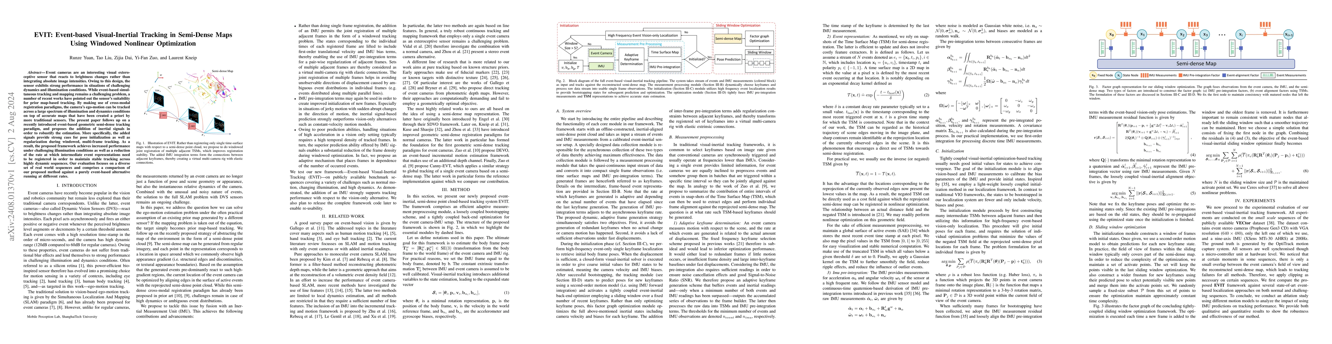 Thumbnail for EVIT: Event-based Visual-Inertial Tracking in Semi-Dense Maps Using
  Windowed Nonlinear Optimization