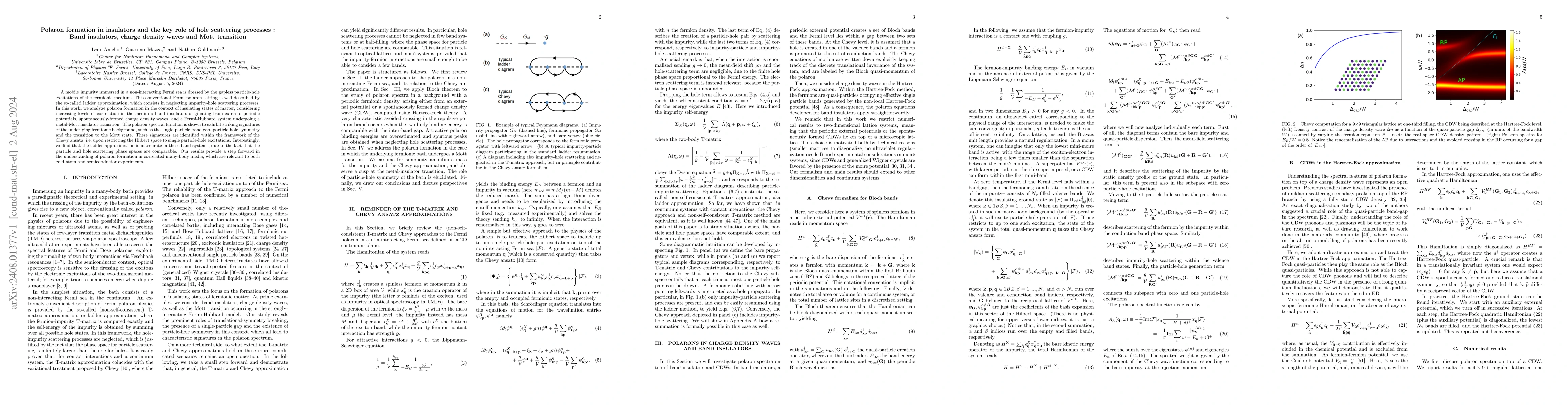 Thumbnail for Polaron formation in insulators and the key role of hole scattering
  processes: Band insulators, charge density waves and Mott transition