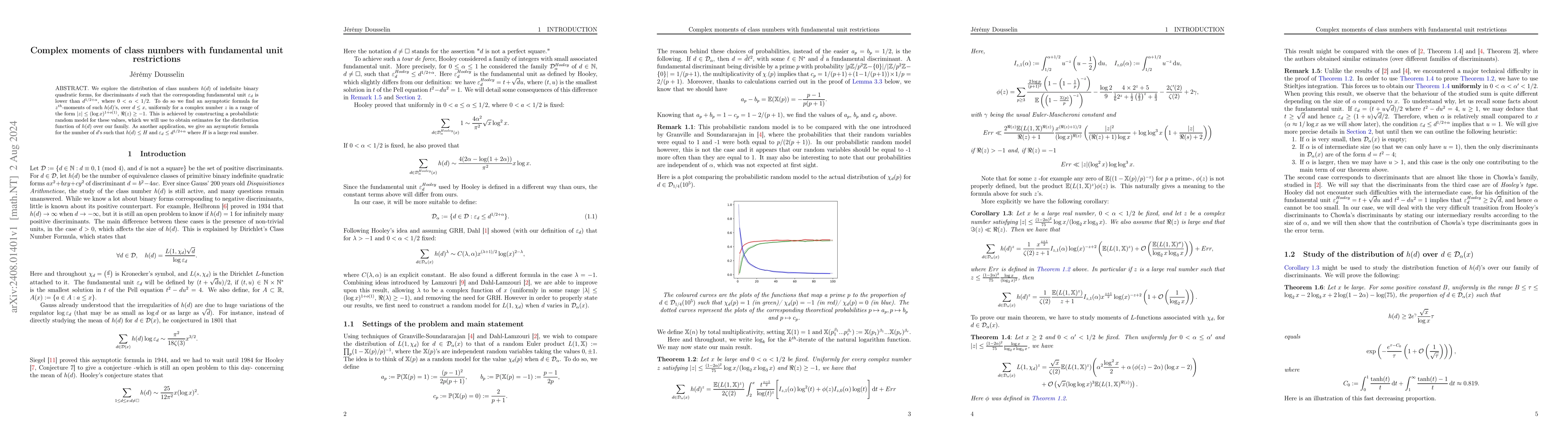 Thumbnail for Complex moments of class numbers with fundamental unit restrictions