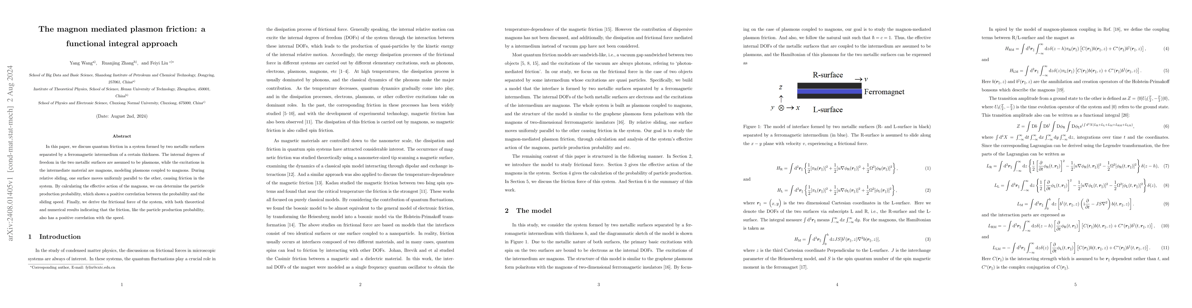 Thumbnail for The magnon mediated plasmon friction: a functional integral approach
