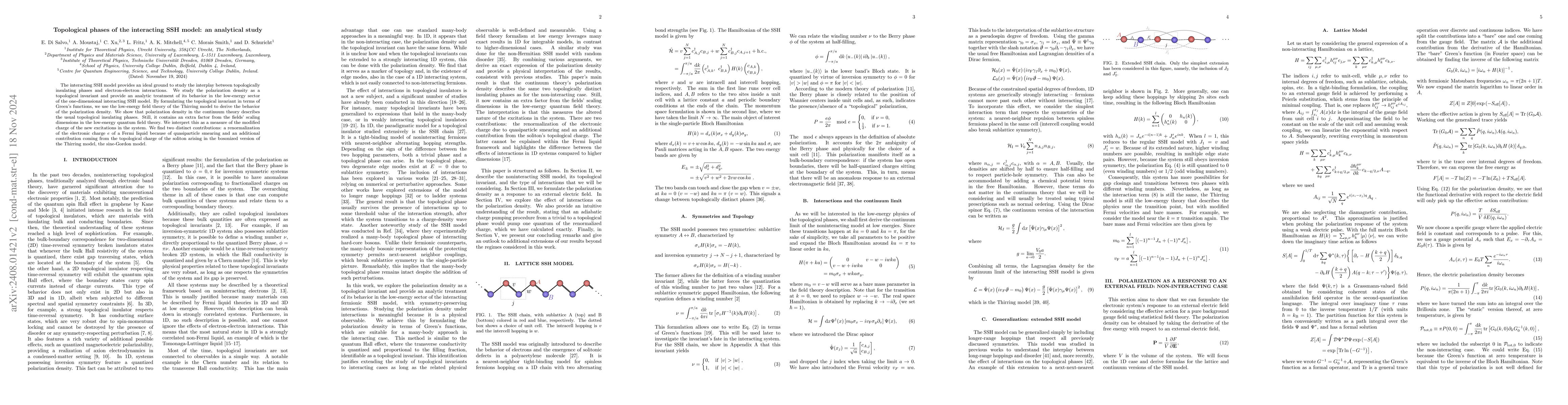 Thumbnail for Topological phases of the interacting Su-Schrieffer-Heeger model: An
  analytical study