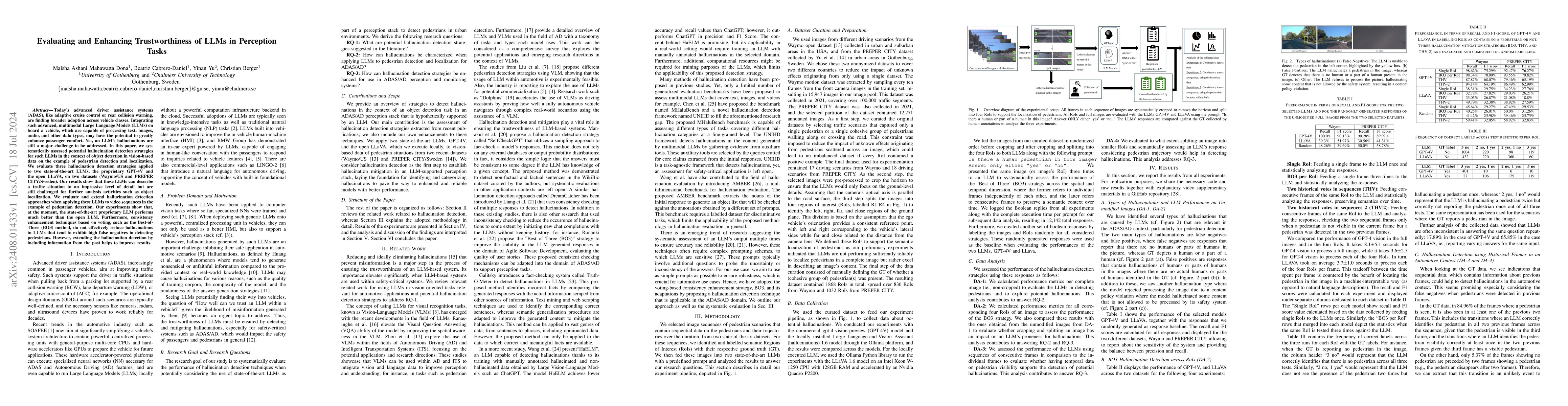 Thumbnail for Evaluating and Enhancing Trustworthiness of LLMs in Perception Tasks