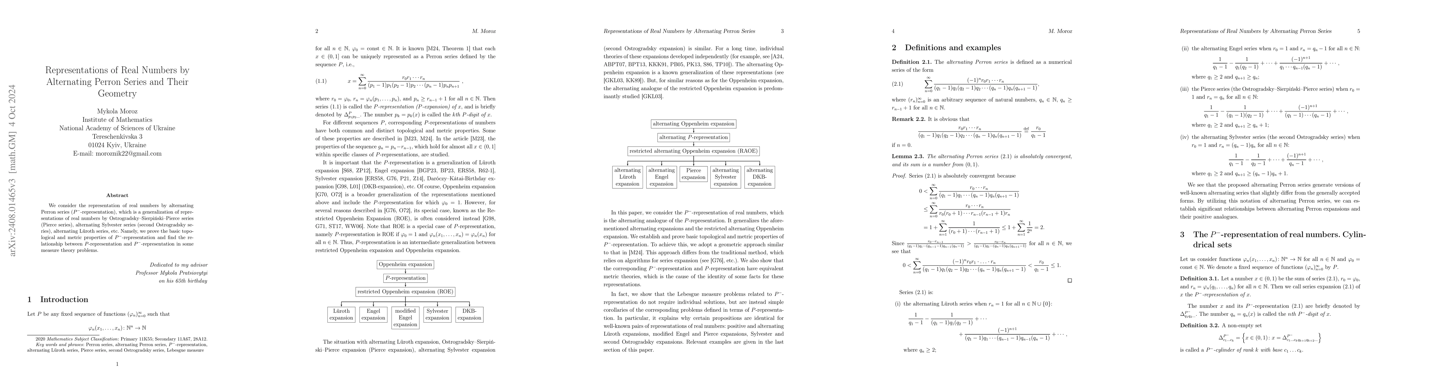 Thumbnail for Representations of Real Numbers by Alternating Perron Series and Their
  Geometry