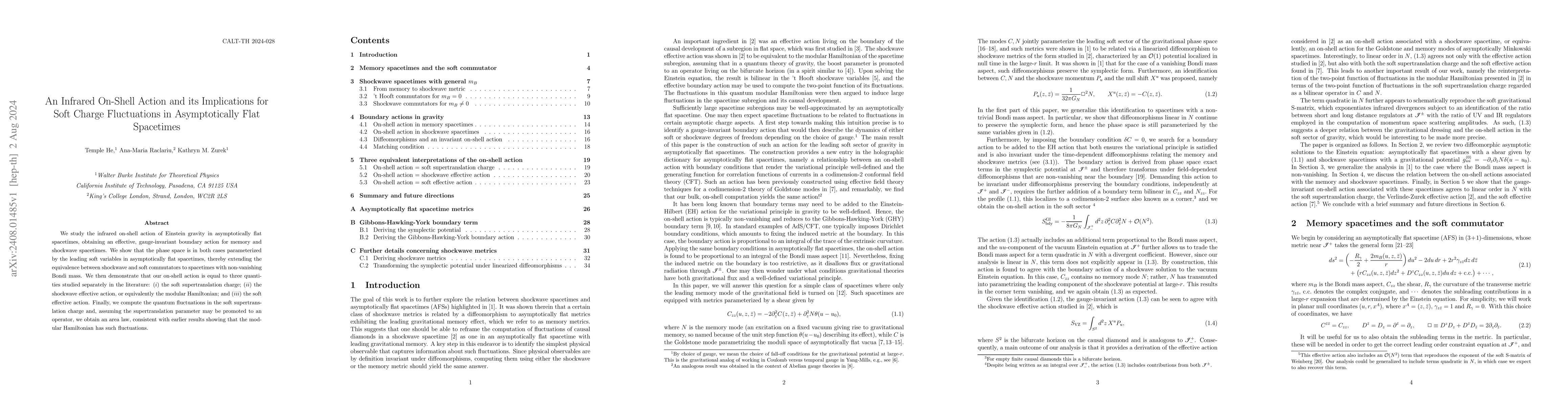 Thumbnail for An Infrared On-Shell Action and its Implications for Soft Charge
  Fluctuations in Asymptotically Flat Spacetimes