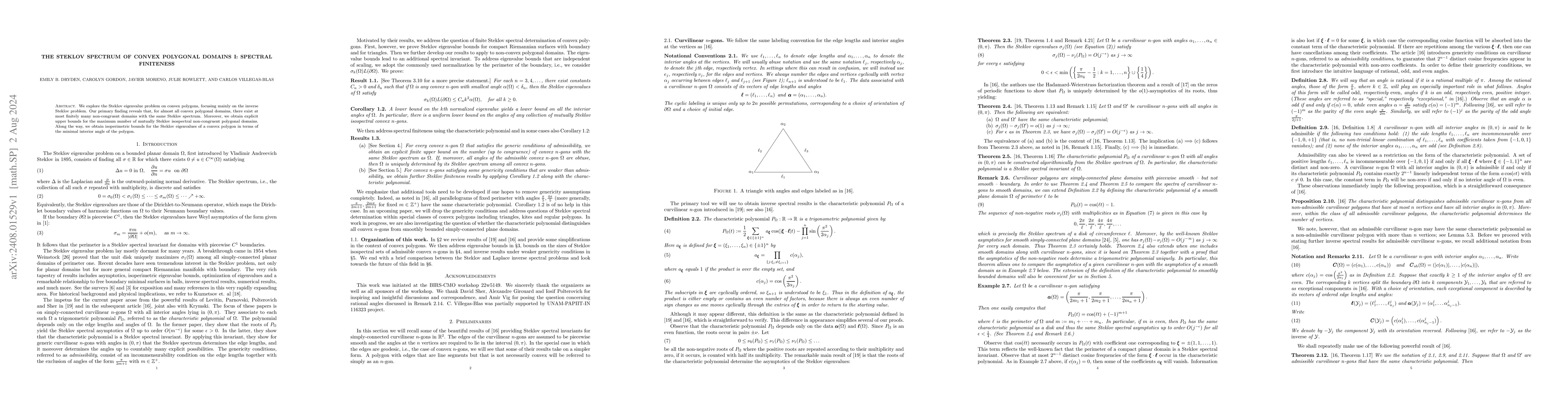 Thumbnail for The Steklov spectrum of convex polygonal domains I: spectral finiteness