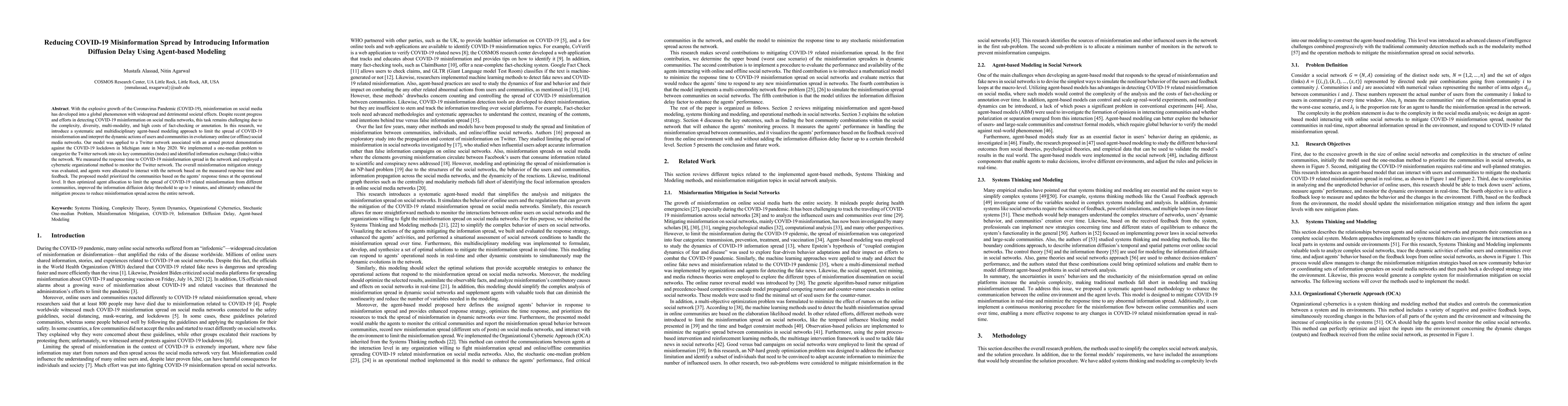 Thumbnail for Reducing COVID-19 Misinformation Spread by Introducing Information
  Diffusion Delay Using Agent-based Modeling