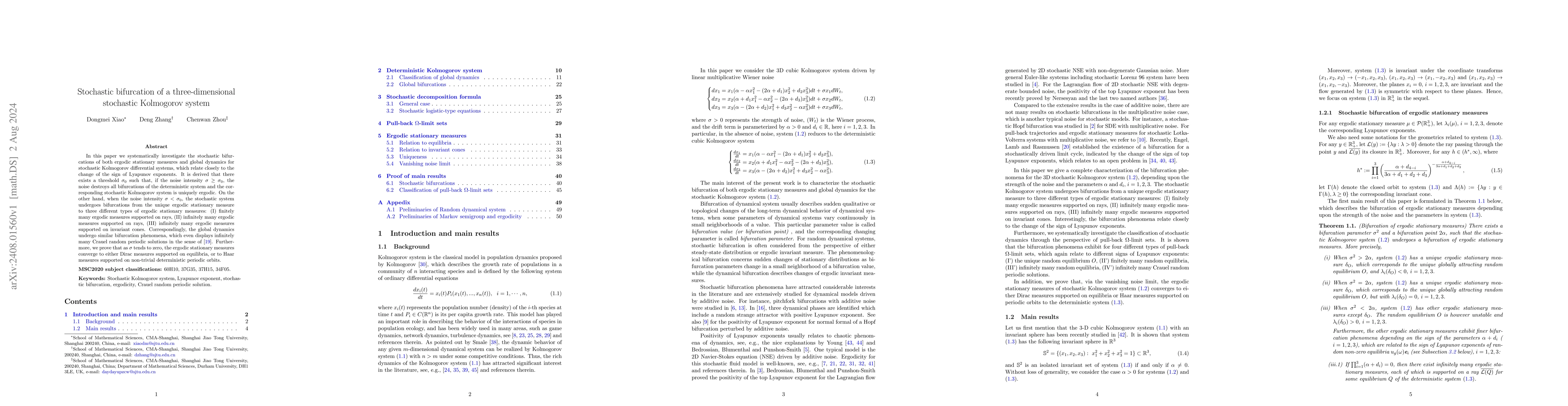 Thumbnail for Stochastic bifurcation of a three-dimensional stochastic Kolmogorov
  system